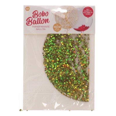 Bobo ballon - glitter - groen - max. 45cm