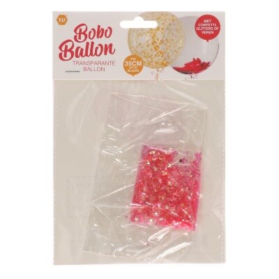 Bobo ballon - glitters - roze - max. 35cm