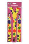Bretels - clown - stippen - meerkleurig