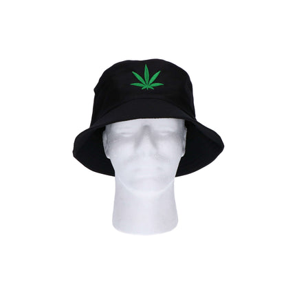 Bucket hoed - cannabis - zwart