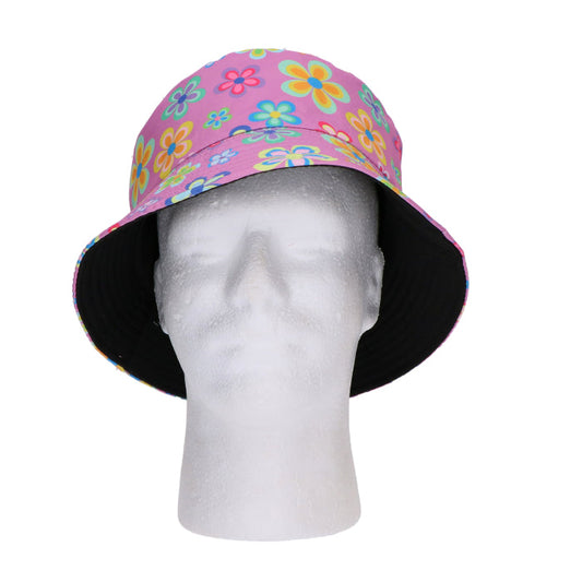 Bucket hoed - flower power - meerkleurig