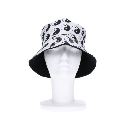 Bucket hoed - Yin-Yang - zwart/wit