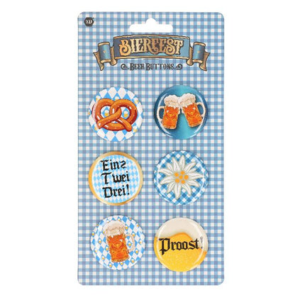 Oktoberfest buttons 6 stuks
