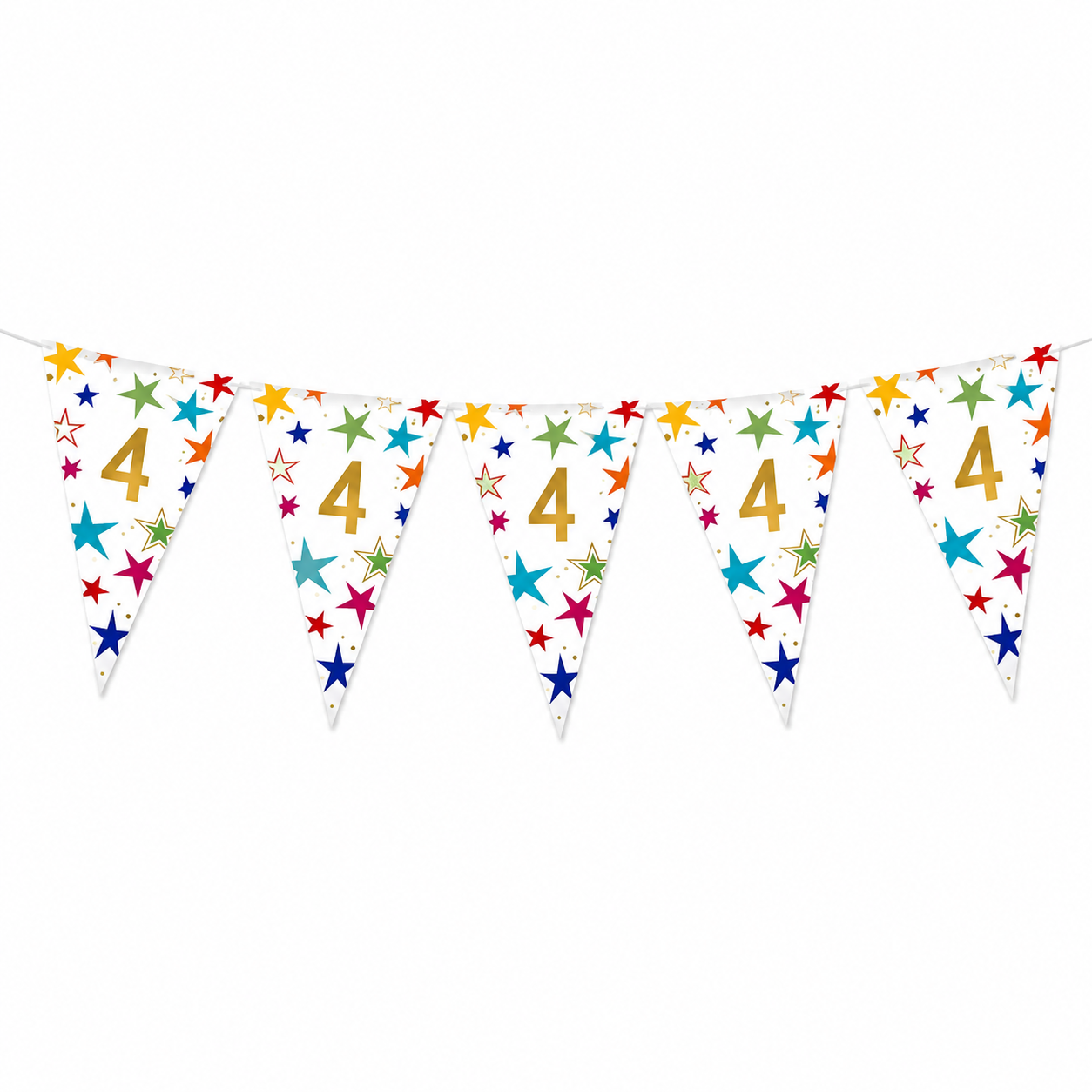 Vlaggenlijn Sterren 4 jaar - 6m (15 vlaggen)