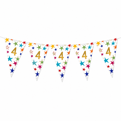 Vlaggenlijn Sterren 4 jaar - 6m (15 vlaggen)