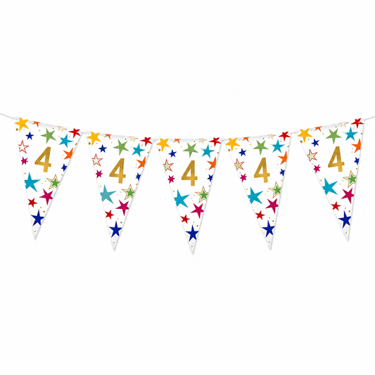 Vlaggenlijn Sterren 4 jaar - 6m (15 vlaggen)