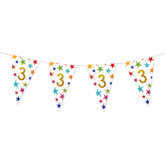 Vlaggenlijn Sterren 3 jaar - 6m (15 vlaggen)