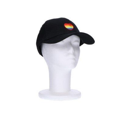 Cap - zwart - regenboog hartje