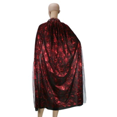 Cape - Halloween - spinnenweb - metallic - rood