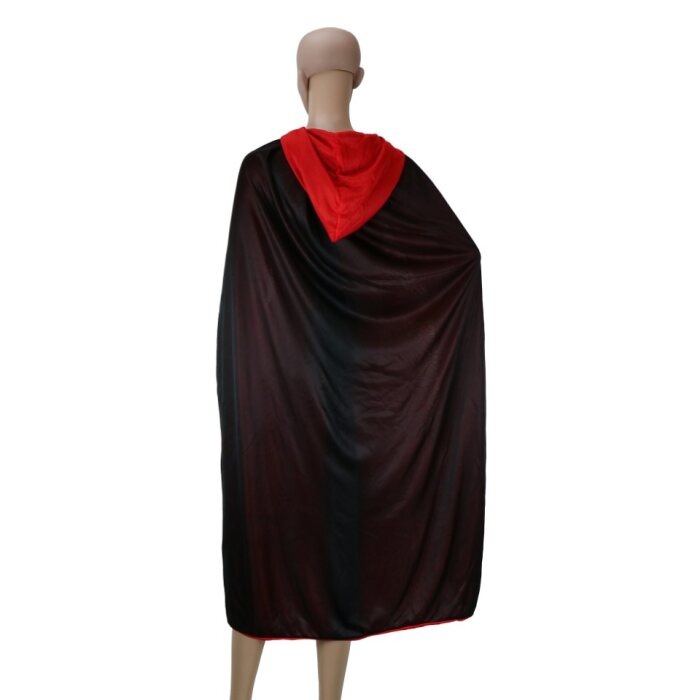 Cape - Halloween - zwart/rood - maat M