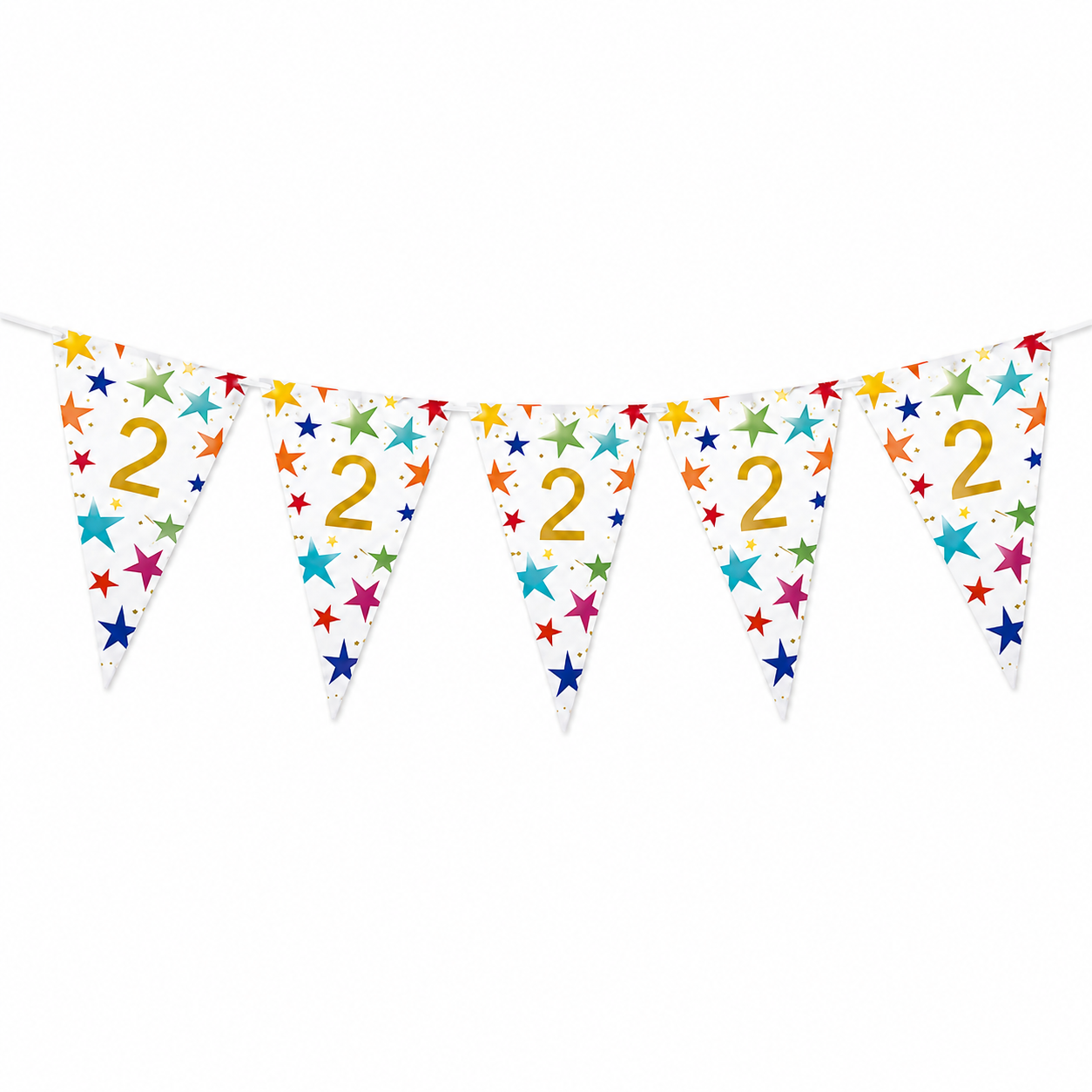 Vlaggenlijn Sterren 2 jaar - 6m (15 vlaggen)