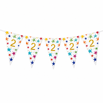 Vlaggenlijn Sterren 2 jaar - 6m (15 vlaggen)