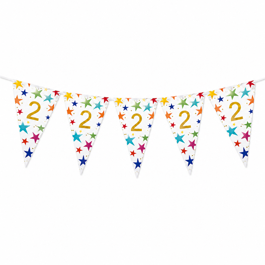 Vlaggenlijn Sterren 2 jaar - 6m (15 vlaggen)