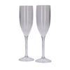 Champagneglazen - herbruikbaar - plastic - 2 stuks