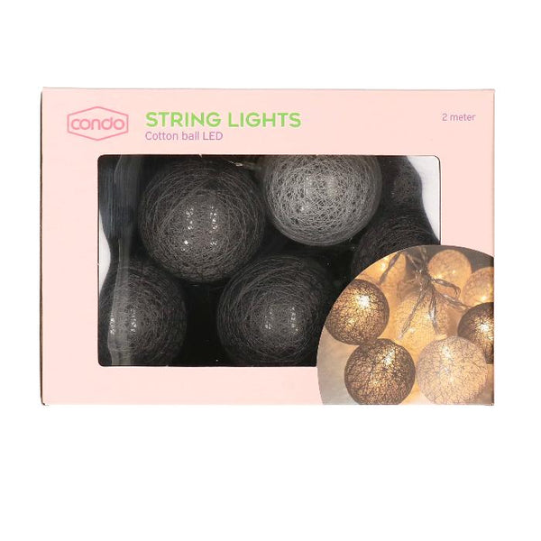 Led lichtsnoer met 10 decoratieve bollen - 10 cm Led lichtsnoer met 10 decoratieve bollen - 10 cm