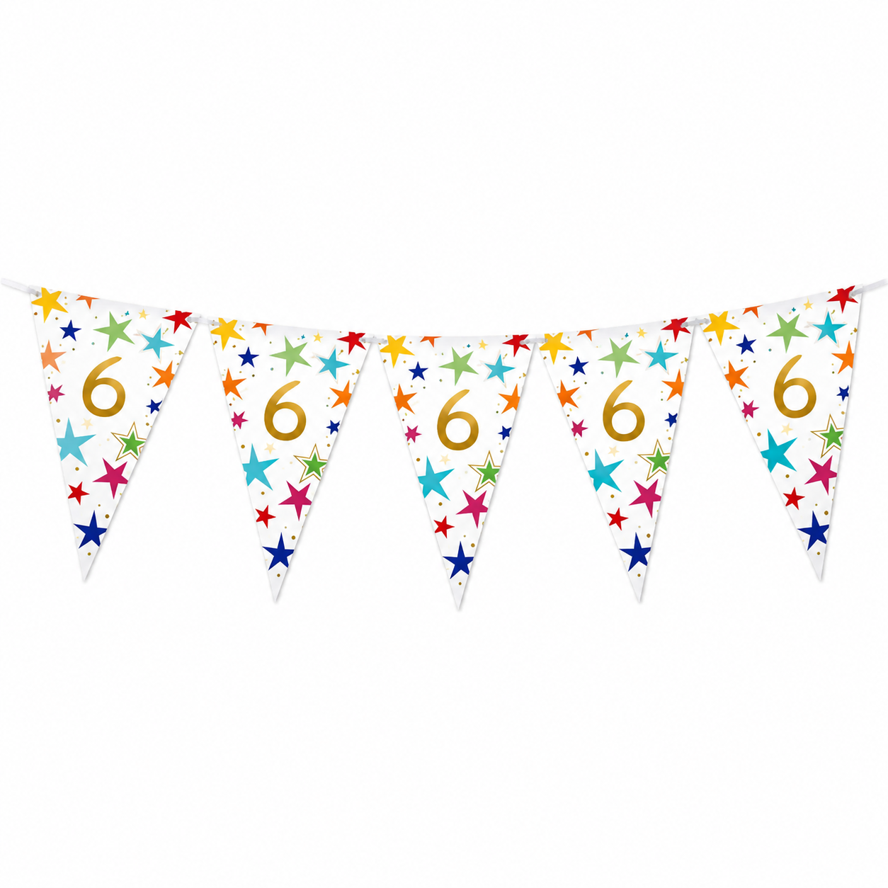 Vlaggenlijn Sterren 6 jaar - 6m (15 vlaggen)