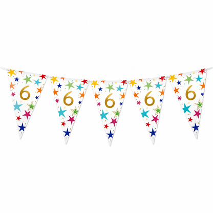 Vlaggenlijn Sterren 6 jaar - 6m (15 vlaggen)
