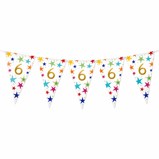 Vlaggenlijn Sterren 6 jaar - 6m (15 vlaggen)