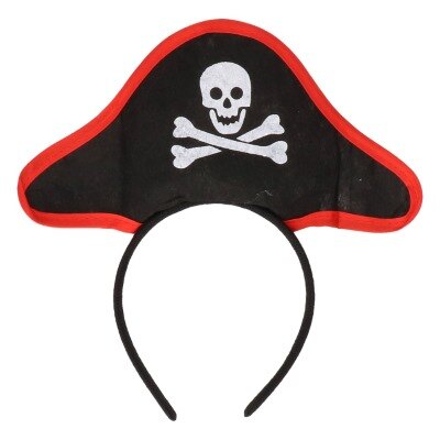 Diadeem - piraten - zwart/rood