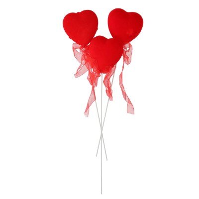 Decoratie - Valentijn - hartjes - rood - 3 stuks
