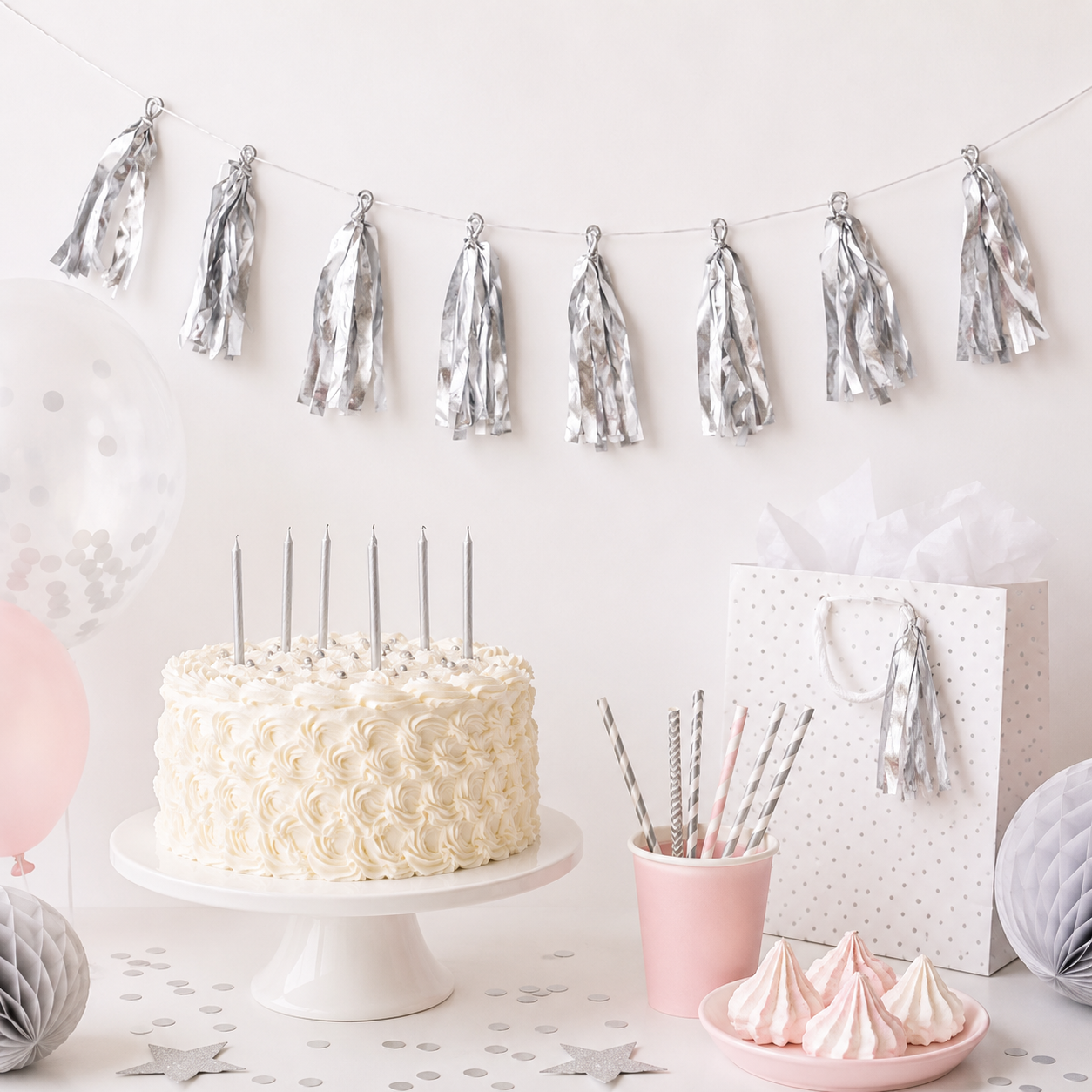 Feestdecoratie Tassel Zilver