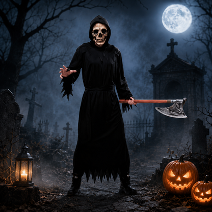 Kostuum Grim Reaper zwart heren one size