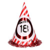 Feesthoedje - 18 jaar - rood/wit