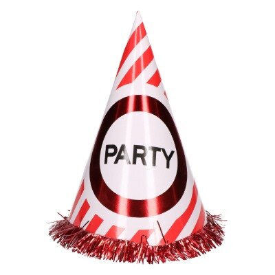 Feesthoedje - party - rood/wit