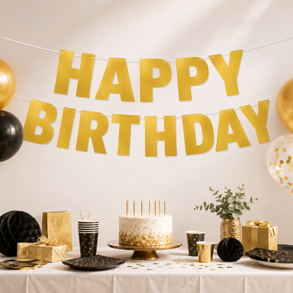 Slinger Happy birthday goud 40cm 7m