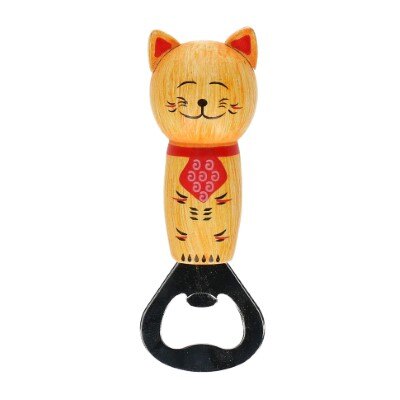 Flesopener - Lucky cat - hout