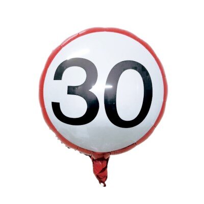 Folieballon - 30 jaar - rood/wit - 35cm