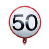 Folieballon - 50 jaar - rood/wit - 35cm