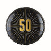 Folieballon - 50 jaar - zwart/goud - 35cm
