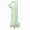 Folieballon - cijfer - 1 - mintgroen - 80cm