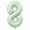 Folieballon - cijfer - 8 - mintgroen - 80cm