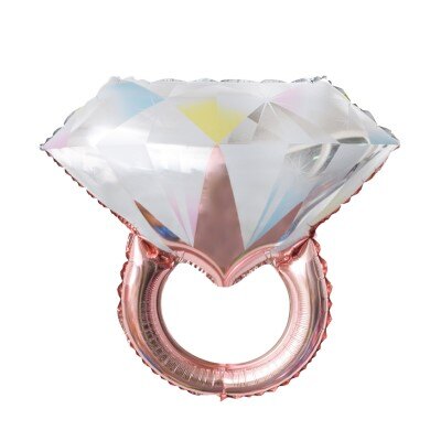 Folieballon - diamanten ring - roségoud - 60cm