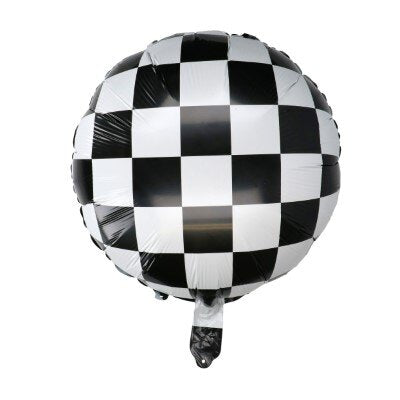 Folieballon - geblokt - zwart/wit - 33cm