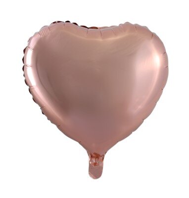 Folieballon - hart - roségoud - 35cm - 3 stuks
