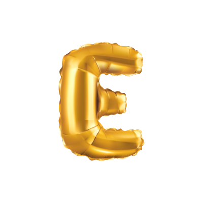 Folieballon - letter - E - Goud -35cm