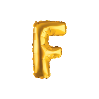 Folieballon - letter - F - goud - 35cm