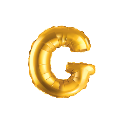 Folieballon - letter - G - goud - 35cm