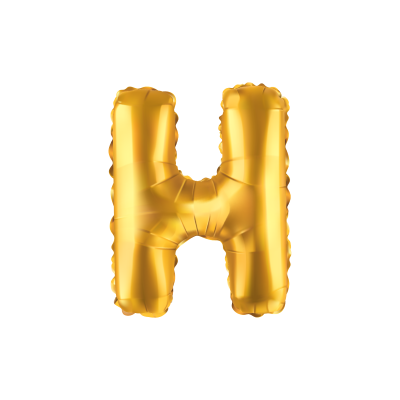 Folieballon - letter - H - Goud - 35cm