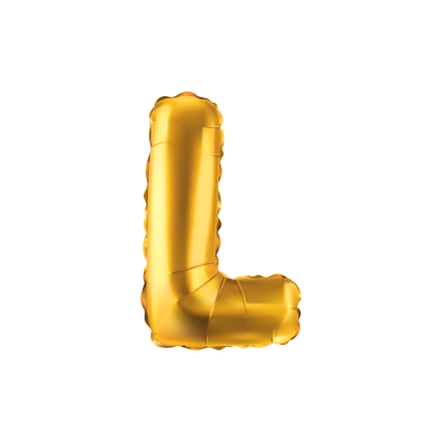 Folieballon - letter - L - goud - 35cm