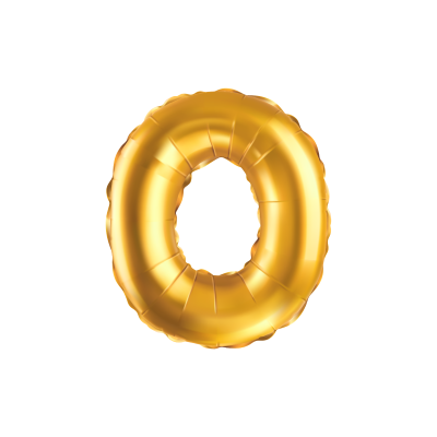 Folieballon - letter - O - goud - 35cm