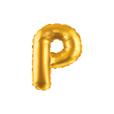 Folieballon - letter - P - goud - 35cm