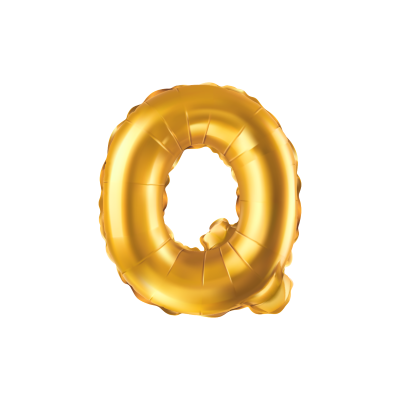 Folieballon - letter - Q - goud - 35cm