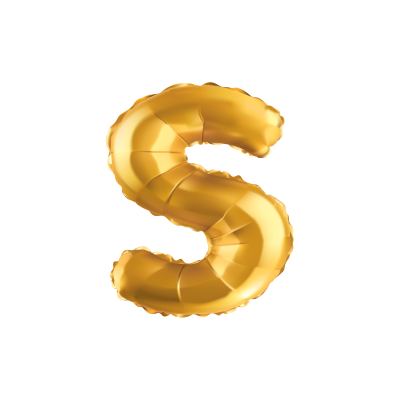 Folieballon - letter - S - goud - 35cm