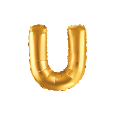 Folieballon - letter - U - goud - 35cm