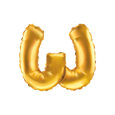 Folieballon - letter - w - goud - 35cm