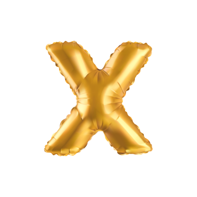 Folieballon - letter - X - goud - 35cm